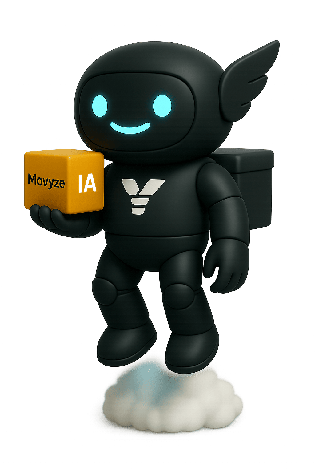 Mascote Movyze AI para software de gestão de transporte